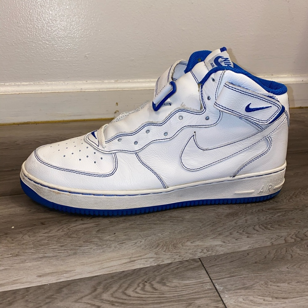 2002 Nike Air Force 1 Mid White | White-Royal Blue